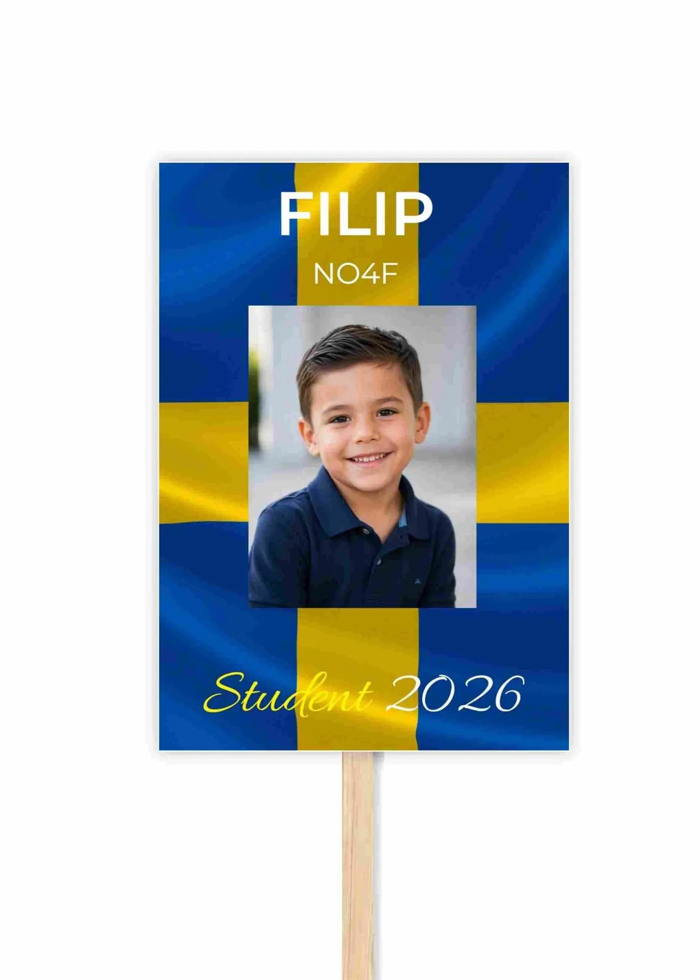 Studentskylt med klassisk design – personlig studentskylt med foto